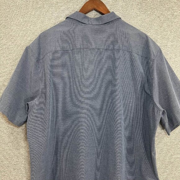Ripzone Button Down Shirt Men Size 2XL Blue Short Sleeve Logo Chest Pocket - Picture 4 of 11